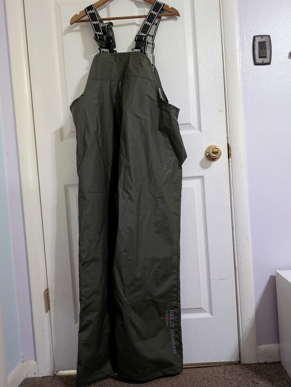 Helly Hansen Workwear Men's Storm Waterproof Rain Bib Green Pants Size Large